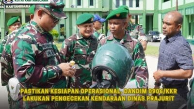 Pastikan Kesiapan Operasional, Dandim 0906/Kkr Lakukan Pengecekan Kendaraan Dinas Prajurit
