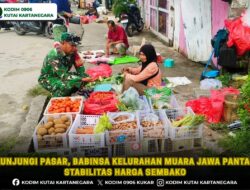 Kunjungi Pasar, Babinsa Kelurahan Muara Jawa Pantau Stabilitas Harga Sembako