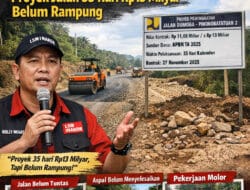 LSM INAKOR Bongkar fakta Lapangan : Proyek Jalan 35 Hari Rp13 Milyar Belum Rampung