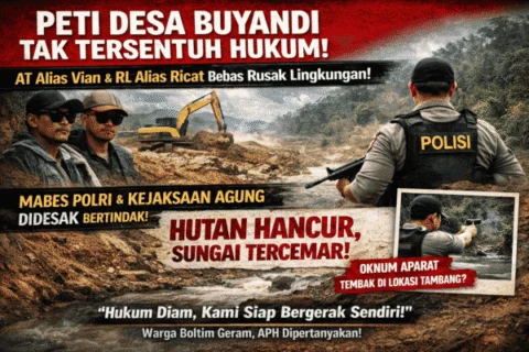 Hukum Dipertanyakan: PETI Desa Buyandi Terus Beroperasi, AT Alias Vian dan RL Alias Ricat Tak Tersentuh