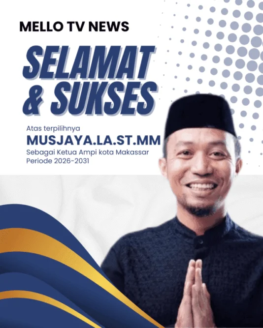 Pimpinan Umum Mello TV News Ucapkan Selamat kepada Musjaya La ST MM atas Terpilihnya sebagai Ketua AMPI Kota Makassar