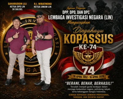 DPP, DPD, DAN DPC LIN UCAPKAN DIRGAHAYU KOPASSUS KE-74, TEGASKAN DUKUNGAN UNTUK TNI