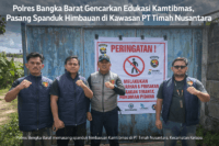 Polres Bangka Barat Gencarkan Edukasi Kamtibmas, Pasang Spanduk Himbauan di Kawasan PT Timah Nusantara