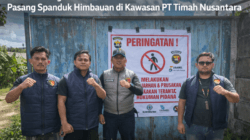Polres Bangka Barat Gencarkan Edukasi Kamtibmas, Pasang Spanduk Himbauan di Kawasan PT Timah Nusantara