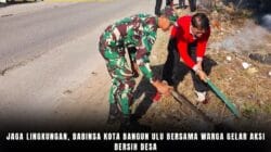 Jaga Lingkungan, Babinsa Kota Bangun Ulu Bersama Warga Gelar Aksi Bersih Desa