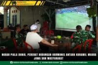 Nobar Piala Dunia, Pererat Hubungan Harmonis antara Koramil Muara Jawa dan Masyarakat