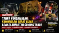 Tanpa Pengawalan, Truk Pengangkut Baket Alat Berat Diduga Langgar Prosedur Saat Melintasi Jembatan Gunung Tabur, Warga Desak Aparat Bertindak