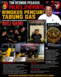 RESIDIVIS KEMBALI BERULAH! Tim Resmob Pegasus Polres Jeneponto Ringkus Pencuri Tabung Gas, Uang Hasil Kejahatan Diakui untuk Beli Sabu