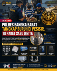 Polres Bangka Barat Tangkap Buruh di Pesisir, 18 Paket Sabu Disita