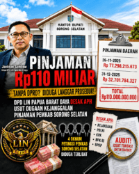 DPD LIN PAPUA BARAT DAYA Desak Kejaksaan, Polri, KPK, BPK RI dan BPKP Usut Dugaan Kejanggalan Pinjaman Rp110 Miliar Pemkab Sorong Selatan; Dugaan Libatkan Empat Petinggi, APH Diminta Bertindak Tegas.