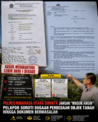 Kasus Menggantung Lebih dari Satu Dekade, Polres Minahasa Utara Diminta Tuntaskan Dugaan Pemalsuan Dokumen dan Sengketa Lahan