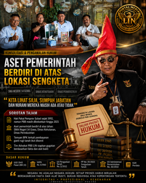 Sengketa Lahan Gowa Memanas, Ketum LIN: “Kita Lihat Saja, Sumpah Jabatan dan Nurani Mereka Masih Ada atau Tidak”