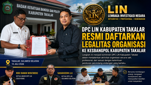 DPC LIN Kabupaten Takalar Resmi Daftarkan Legalitas Organisasi ke Kesbangpol Takalar