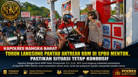 Kapolres Bangka Barat Turun Langsung Pantau Antrean BBM di SPBU Mentok, Pastikan Situasi Tetap Kondusif