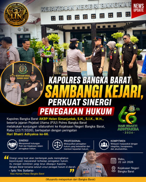 Kapolres Bangka Barat Sambangi Kejari, Perkuat Sinergi Penegakan Hukum di Hari Bhakti Adhyaksa ke-66