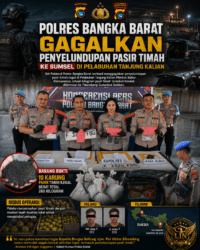 Polres Bangka Barat Gagalkan Penyelundupan 265 Kilogram Pasir Timah ke Sumatera Selatan