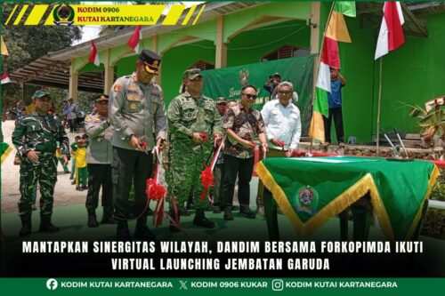 Mantapkan Sinergitas Wilayah, Dandim Bersama Forkopimda Ikuti Virtual Launching Jembatan Garuda