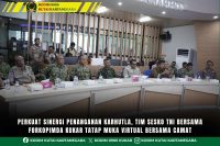 Perkuat Sinergi Penanganan Karhutla, Tim Sesko TNI Bersama Forkopimda Kukar Tatap Muka Virtual Bersama Camat